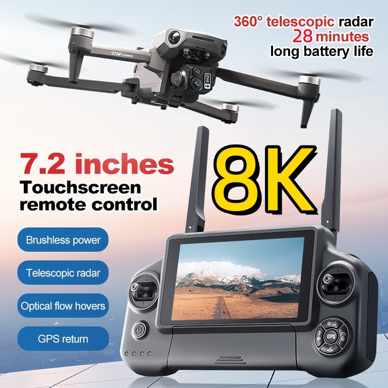 Drone Ae Rc - 8K 3-assige Gimbal Brushless 7,2 inch