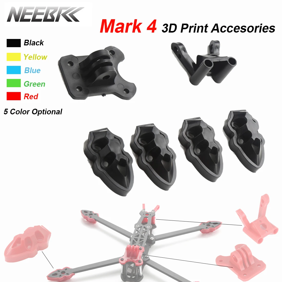 3D Printed Drone Part - Neebrc RC Quadcopter FPV Drone 3D-geprinte
