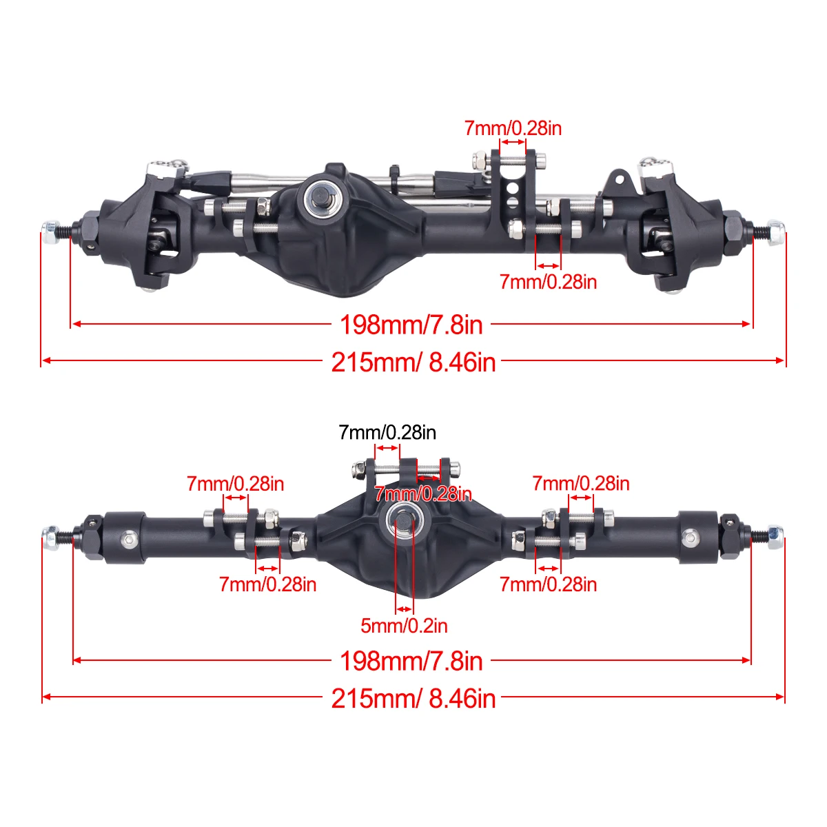 CNC aluminium aslegering recht - Rc Crawler Axle Parts recensie en prijs