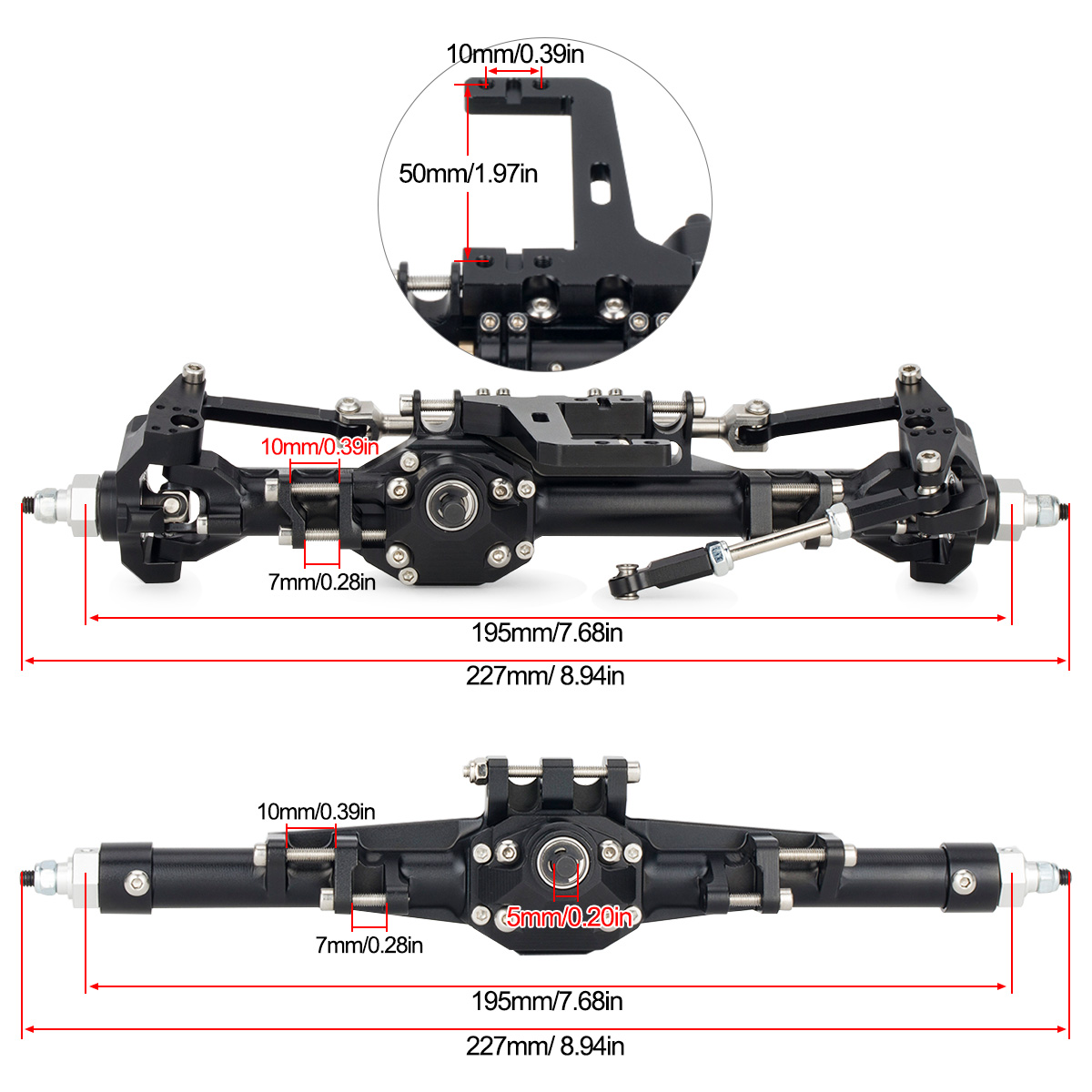 CNC aluminium voor achter rech - Rc Crawler Axle Parts recensie en prijs