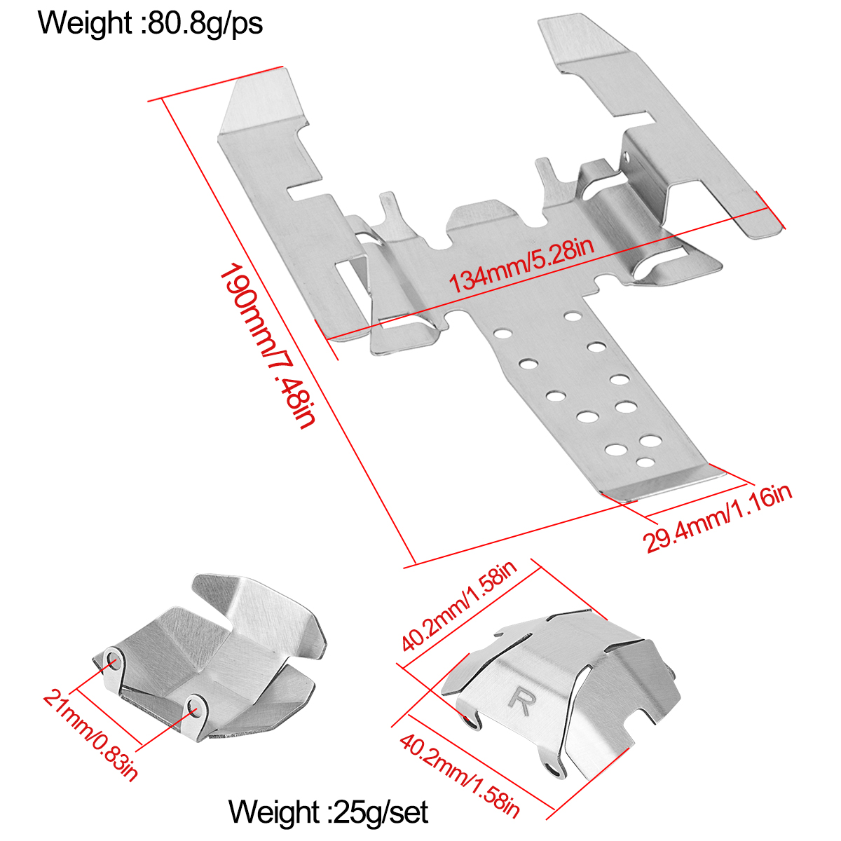 Roestvrijstalen skidplate chas - Rc Crawler Axle Parts recensie en prijs